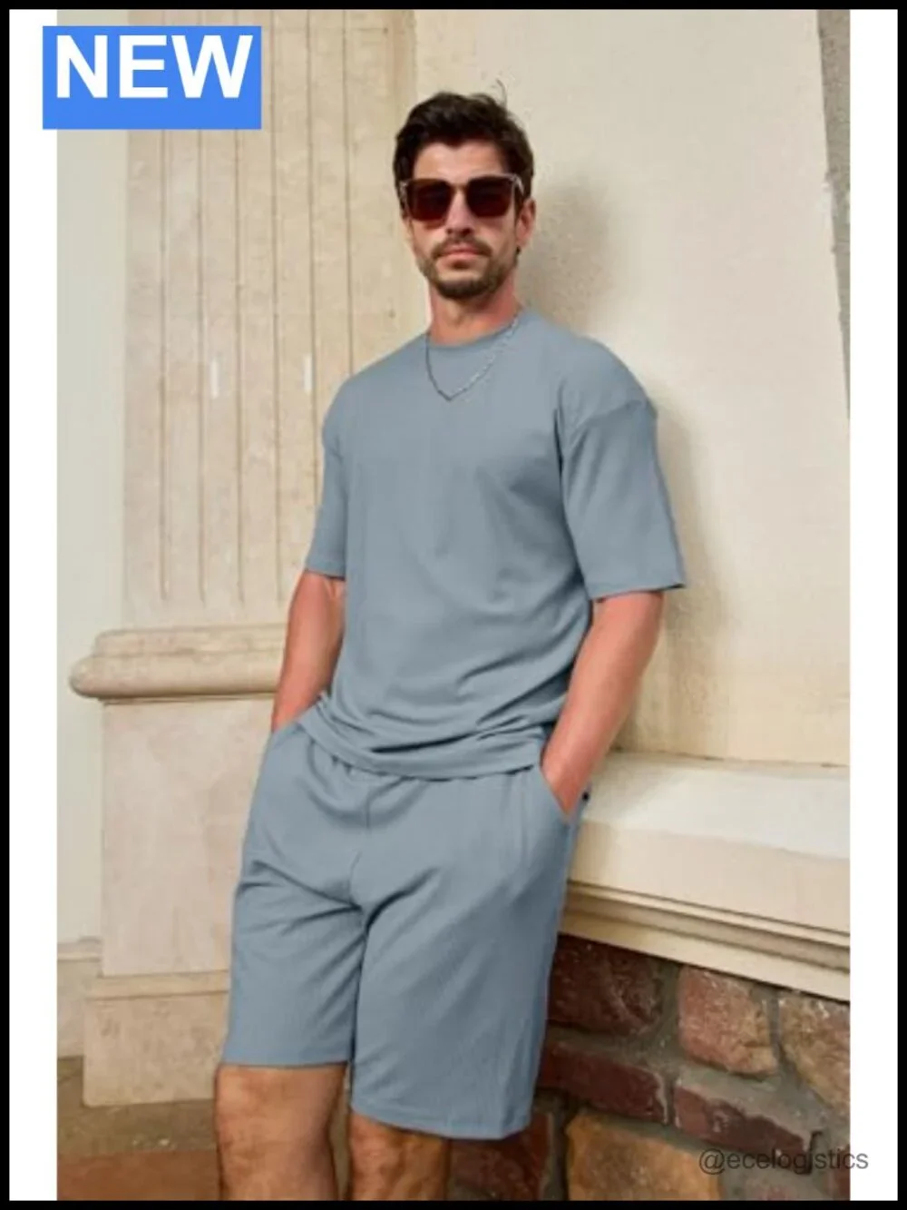 Mens 2 Piece Outfits Short Sleeve Athletic Set Oversize T-Shirts Drawstring